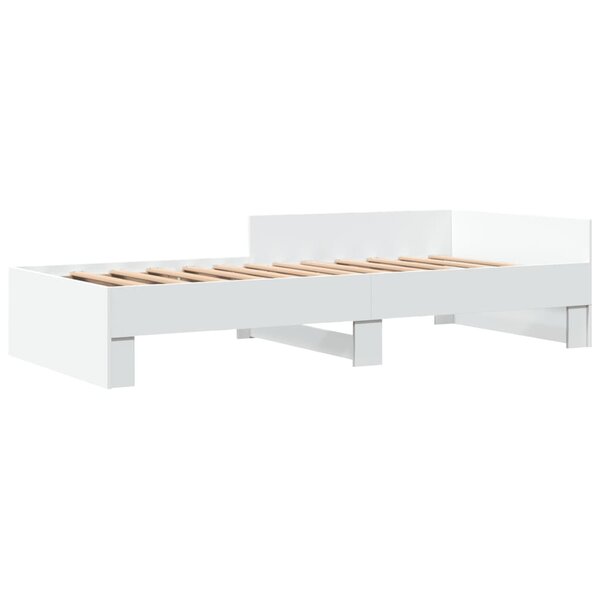 vidaXL Cadre de lit blanc 100x200 cm bois d'ingénierie