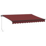 vidaXL Auvent manuel rétractable avec LED bordeaux 350x250 cm