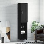 vidaXL Buffet haut Noir 34 5x34x180 cm Bois d'ingénierie