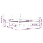 vidaXL Cadre de lit Marron miel Bois massif 135x190 cm Double