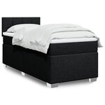 vidaXL Sommier à lattes de lit avec matelas Noir 90x200 cm Tissu
