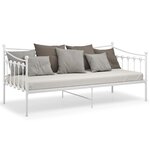 vidaXL Cadre de canapé-lit sans matelas blanc métal 90x200 cm
