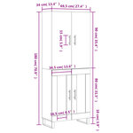 vidaXL Buffet haut Blanc 69 5x34x180 cm Bois d'ingénierie