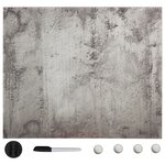 Tableau magnétique panneau écriture école maison bureau mural verre 40 x 40 cm gris 02_0045499