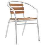 vidaXL Chaises empilables de jardin 4 Pièces Aluminium et WPC Argenté