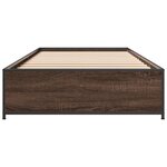 vidaXL Cadre de lit chêne marron 75x190 cm bois d'ingénierie et métal