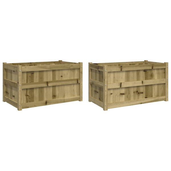 vidaXL Jardinières 2 Pièces bois de pin imprégné
