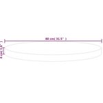 vidaXL Dessus de table rond Ø80x4 cm Bois de chêne massif non traité