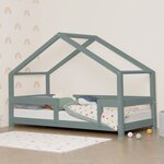 Lit cabane enfant LUCKY 90 x 160 vert sauge