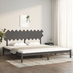 vidaXL Cadre de lit Gris 200x200 cm Bois massif