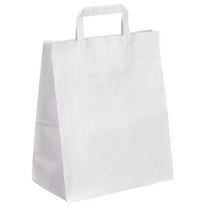 Sac en papier kraft brun avec poignées plates – vendu par 250 unités - 32 x 20 x 40 cm - Bulteau Systems