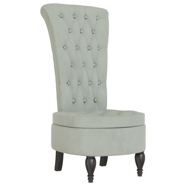 vidaXL Chaise à dossier haut gris clair velours conception de bouton