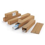 Tube carton carré brun à fermeture adhésive 105x610 mm (lot de 10)