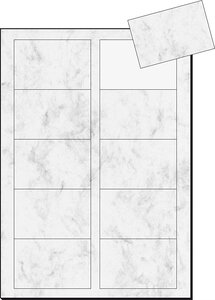 Cartes de visite 3C, 85 x 55 mm, 225 g/m2, marbre gris, 100 sur 10f SIGEL