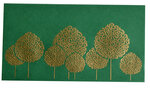 PAPERTREE ARANIA Lot de 5 Enveloppes cadeau 19x10cm - Vert/Or