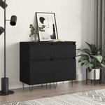 vidaXL Buffets 2 Pièces noir 40x35x70 cm bois d’ingénierie