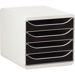 Module 4 tiroirs EXACOMPTA bigbox gris clair/noir