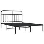 vidaXL Cadre de lit métal avec tête de lit noir 140x200 cm