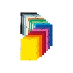 Chemises À Élastiques Carte Lustrée 3 Rabats - Couleurs Assorties - X 50 - Exacompta