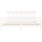 vidaXL Cadre de lit avec tête de lit blanc 200x200 cm bois massif