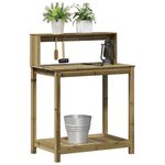 vidaXL Table de rempotage avec étagères bois de pin imprégné
