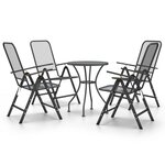 vidaXL Mobilier à dîner de jardin 5 Pièces Maille Métal Anthracite