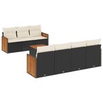 vidaXL Salon de jardin 8 Pièces avec coussins noir résine tressée