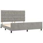 vidaXL Cadre de lit avec tête de lit Gris clair 180x200 cm Velours