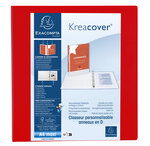 Classeur Pp Personnalisable Kreacover - 4 Anneaux En D 60mm - A4 Maxi - Rouge - X 10 - Exacompta