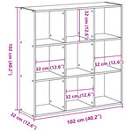 vidaXL Bibliothèque sonoma gris 102x32x102 cm bois d'ingénierie