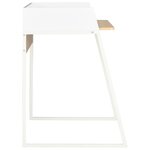 Bureau table poste de travail meuble d'ordinateur informatique étude et chêne 90 x 60 x 88 cm blanc 02_0023555