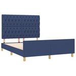 vidaXL Cadre de lit avec tête de lit Bleu 140 x 200 cm Tissu