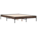 vidaXL Cadre de lit chêne marron 135x190 cm bois d'ingénierie et métal
