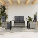 vidaXL Ensemble à manger jardin 4Pièces et coussins Gris Résine tressée