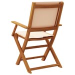 vidaXL Chaises de jardin pliantes lot de 4 beige tissu et bois massif