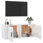 vidaXL Meuble TV mural Blanc brillant 100x34 5x40 cm