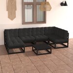 vidaXL Salon de jardin 7 Pièces avec coussins Bois de pin massif