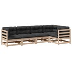 vidaXL Salon de jardin 5 Pièces avec coussins bois de pin massif