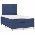 vidaXL Sommier à lattes de lit matelas et LED bleu 120x190 cm tissu