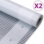 vidaXL Bâches Leno 2 Pièces 260 g/m² 1 5x5 m Blanc