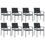 vidaXL Ensemble à manger de jardin 9 Pièces coussins résine tressée acier