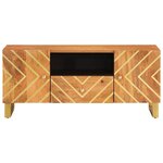 vidaXL Meuble TV marron et noir 105x33 5x46 cm bois massif manguier