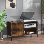 vidaXL Armoire à disques chêne fumé 84 5x38x48 cm bois d'ingénierie