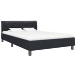 vidaXL Cadre de lit Noir Similicuir 140 x 200 cm