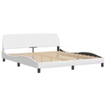 vidaXL Lit avec matelas blanc 180x200 cm similicuir
