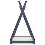 vidaXL Cadre de lit d'enfant Gris Bois de pin massif 80x160 cm