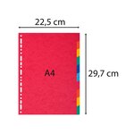 Intercalaires Carte Lustrée 225g 10 Positions - A4 - Couleurs Assorties - X 10 - Exacompta