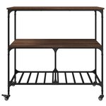 vidaXL Chariot de cuisine chêne marron 100x50x95 cm bois d'ingénierie