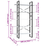 vidaXL Bibliothèque à 5 niveaux Blanc 100x30x175 cm Bois d'ingénierie