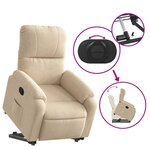 vidaXL Fauteuil inclinable crème tissu microfibre